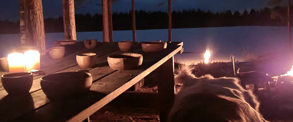 A table made for a meal outside