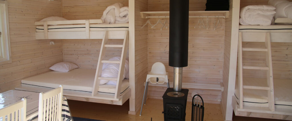 The beds in the cabin