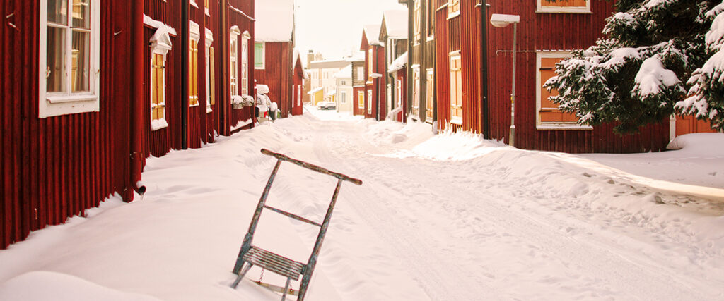Öjeby church village at winter